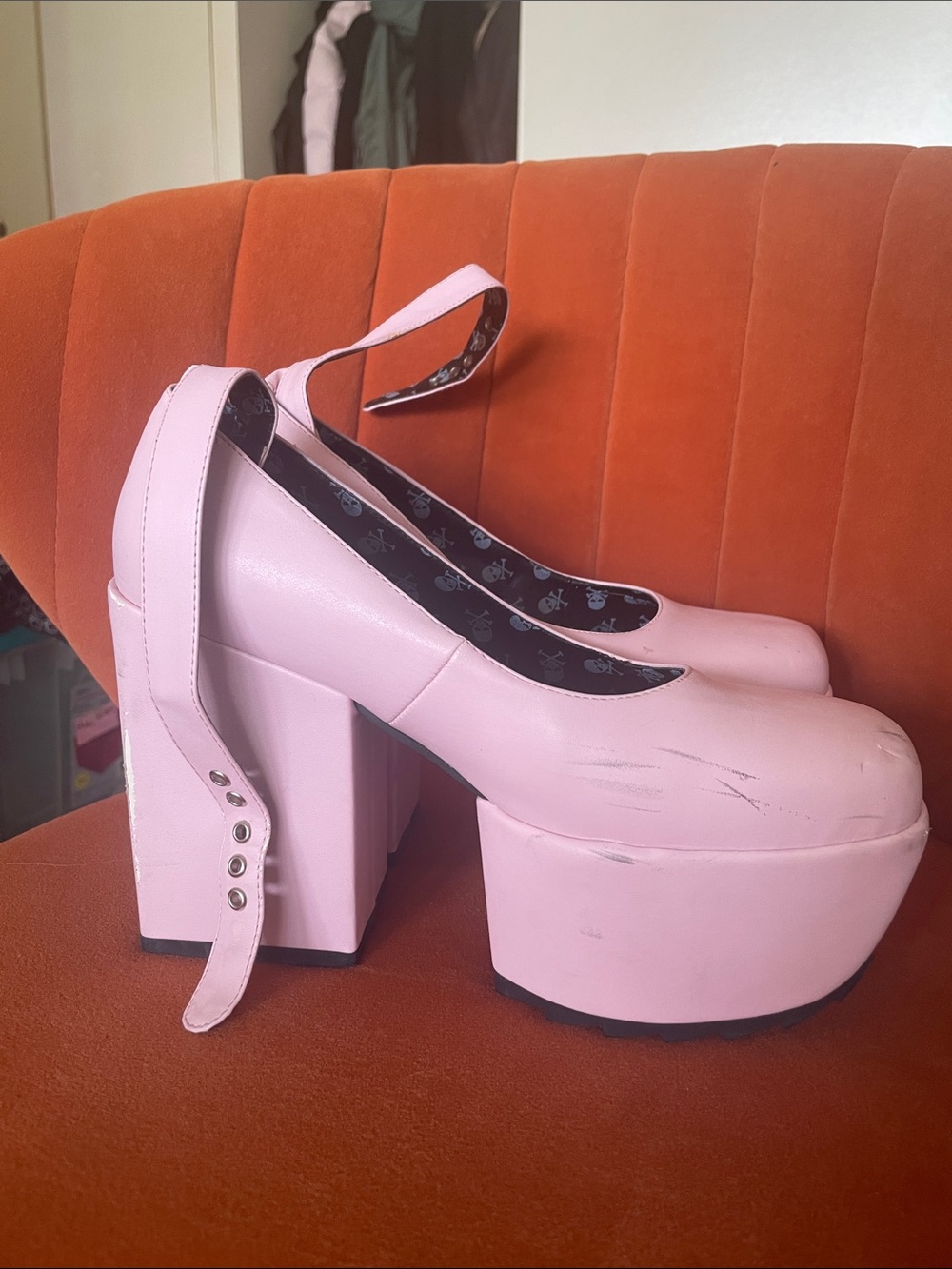 LaModa Pink Platform Mary Jane Heels